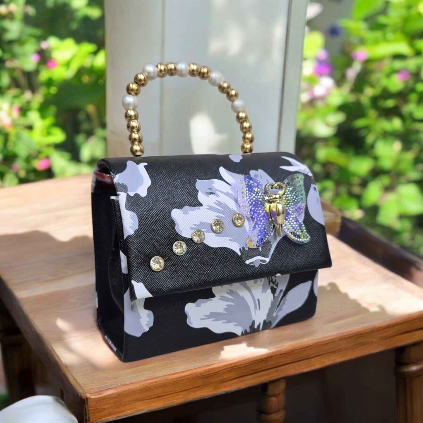 BLACK BUTTERFLY MINI PURSE